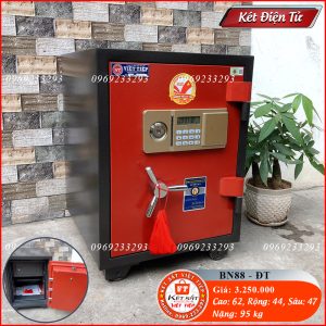 Két Sắt Điện Tử BN88-DT, Đen Đỏ, Việt Tiệp, Nặng 95kg, Két Sắt Bắc Giang.