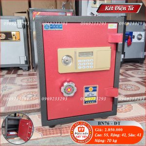 Két Sắt Điện Tử BN76-DT, Đen Đỏ, Việt Tiệp, Nặng 70kg, Két Sắt Bắc Giang, Két Sắt Việt Tiệp Bắc Giang.