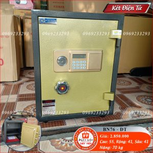 Két Sắt Điện Tử BN76-DT, Đen Đỏ, Việt Tiệp, Nặng 70kg, Két Sắt Bắc Giang, Két Sắt Việt Tiệp Bắc Giang.
