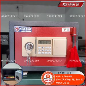 Két Sắt Điện Tử BN18-DT, Đen Đỏ, Việt Tiệp, Nặng 28kg, Két Sắt Bắc Giang, Két Sắt Việt Tiệp Bắc Giang.