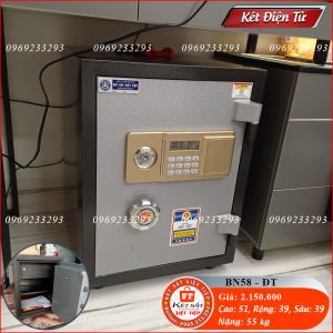 Két Sắt Điện Tử BN58-DT, Đen, Việt Tiệp, Nặng 55kg, Két Sắt Bắc Giang, Két Sắt Việt Tiệp Bắc Giang.
