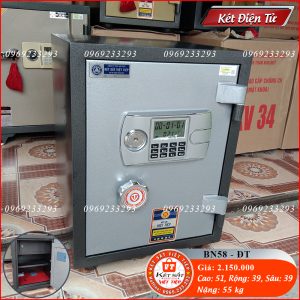 Két Sắt Điện Tử BN58-DT, Đen, Việt Tiệp, Nặng 55kg, Két Sắt Bắc Giang, Két Sắt Việt Tiệp Bắc Giang.