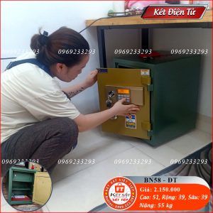 Két Sắt Điện Tử BN58-DT, Đen, Việt Tiệp, Nặng 55kg, Két Sắt Bắc Giang, Két Sắt Việt Tiệp Bắc Giang.
