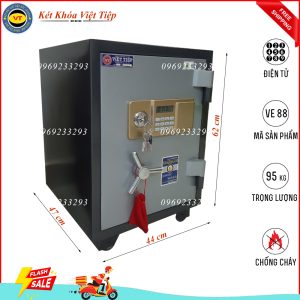Két Sắt Điện Tử VE88, Đen Ghi, Việt Tiệp, Nặng 95kg.