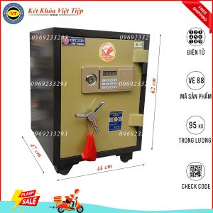 Két Sắt Điện Tử VE88, Đen Vàng, Việt Tiệp, Nặng 95kg.