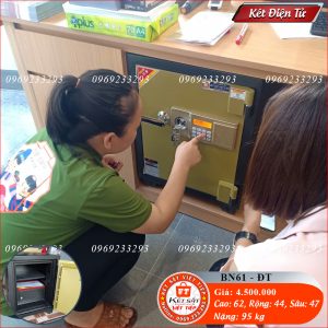 Két Sắt Điện Tử BN61-DT, Đen Vàng, Việt Tiệp, Nặng 95kg, Két Sắt Bắc Giang, Két Sắt Việt Tiệp Bắc Giang.
