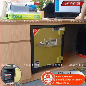 Két Sắt Điện Tử BN61-DT, Đen Vàng, Việt Tiệp, Nặng 95kg, Két Sắt Bắc Giang, Két Sắt Việt Tiệp Bắc Giang.