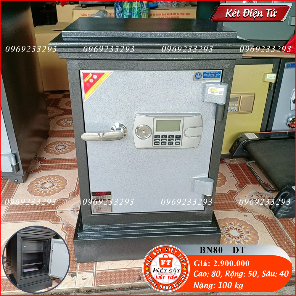 Liên Hệ: 0969 233 293 Để Được Miễn Phí Vận Chuyển!Két Sắt Điện Tử BN61-DT, Đen Đỏ, Việt Tiệp, Nặng 95kg, Két Sắt Bắc Giang, Két Sắt Việt Tiệp Bắc Giang.