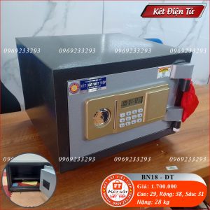 Két Sắt Điện Tử BN18-DT, Đen Ghi, Việt Tiệp, Nặng 28kg, Két Sắt Bắc Giang, Két Sắt Việt Tiệp Bắc Giang.