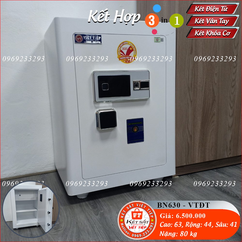 Két Sắt Vân Tay Điện Tử BN630 – VTDT, Đen, Việt Tiệp, Nặng 80kg, Két Sắt Bắc Giang, Két Sắt Việt Tiệp Bắc Giang.
