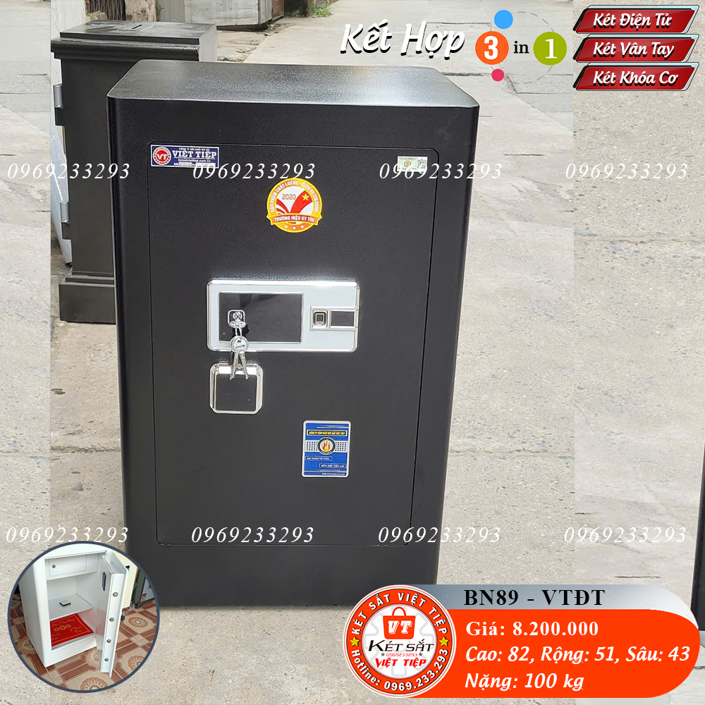 Két Sắt Vân Tay Điện Tử BN820 – VTDT, Trắng, Việt Tiệp, Nặng 100kg, Két Sắt Bắc Giang, Két Sắt Việt Tiệp Bắc Giang.