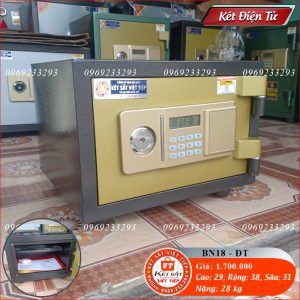 Két Sắt Điện Tử BN18-DT, Đen Vàng, Việt Tiệp, Nặng 28kg, Két Sắt Bắc Giang, Két Sắt Việt Tiệp Bắc Giang.